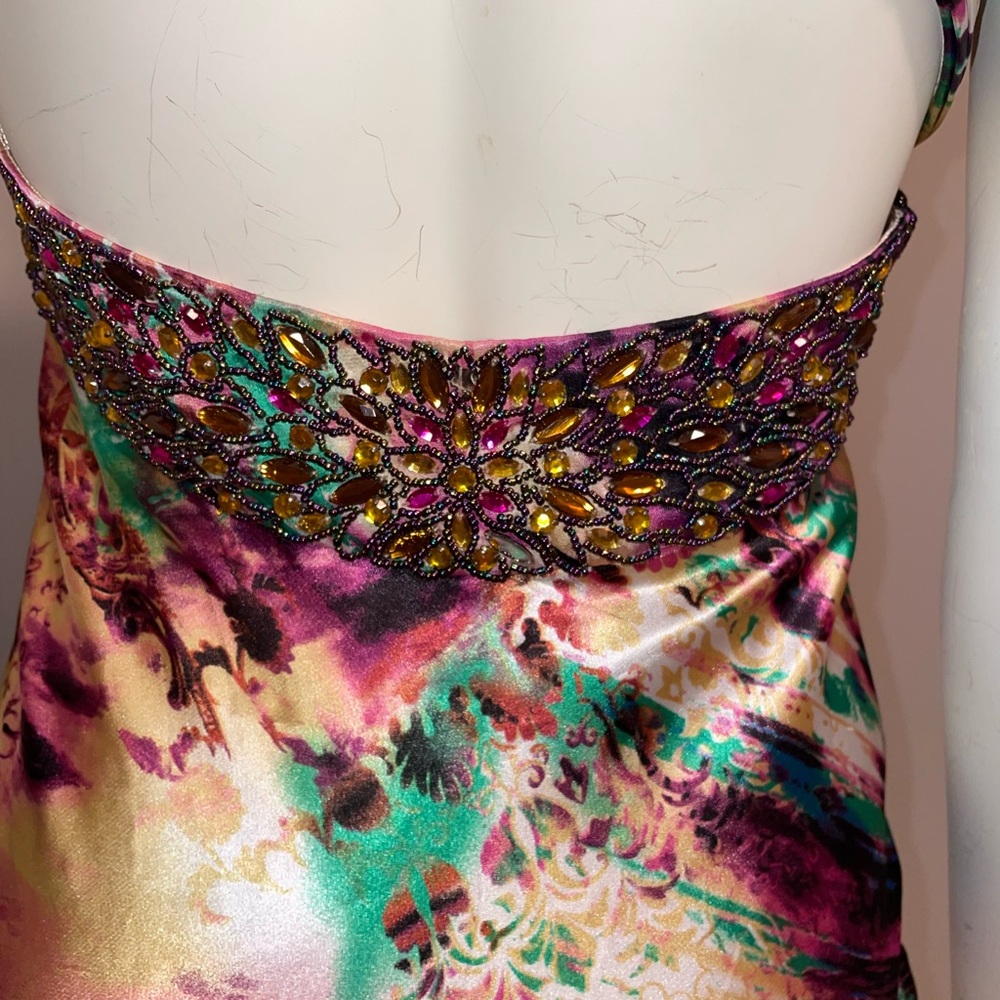 Cinderella Devine One Shoulder Embellished Evening Holiday Cocktail Maxi Dress - Picture 5 of 7